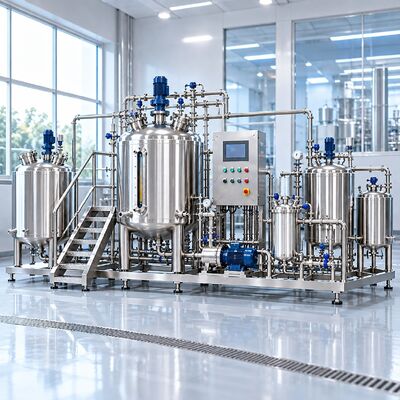 1500L Syrup Preparation System with Jacketed Mixing Tank and Variable Speed Agitator